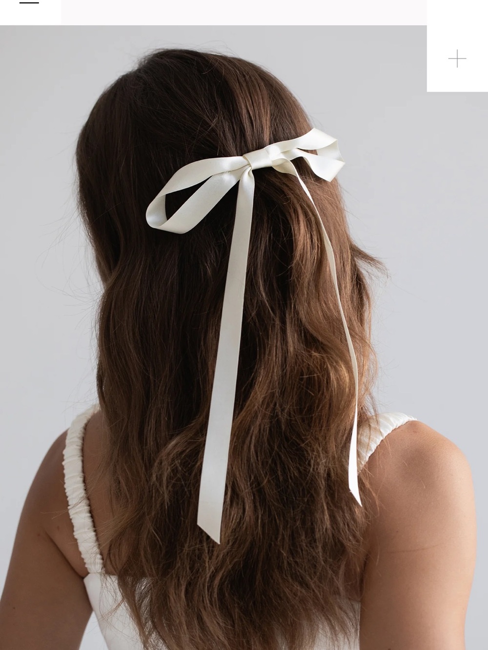 Jennifer Behr Gretta Bow Barrette in cream